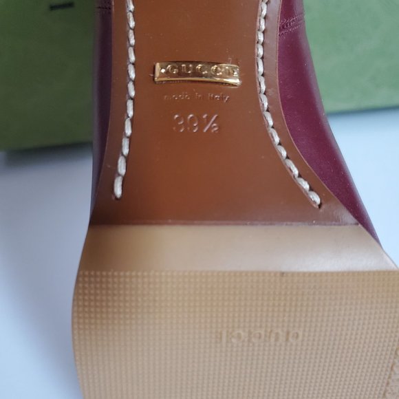 NIB Gucci bordeaux leather GG Shearling Effect Knee-High Boots - IT 39.5/US 9.5 - Picture 8 of 8